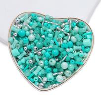 10g Glass Mixed Seed Beads Multiple Shapes Colored Spacer Loose Beads for DIY Necklace Bracelet Jewelry Making Accessories žalsvai mėlyna