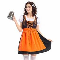 Halloween Parent-Child Oktoberfest Costume Set - Four Colors Short Skirt Style Large oranžinė