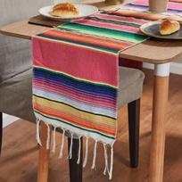 Meksikietiškas stalas 1 vnt. 14 X 84 coliai Fiesta Meksikietiška tema vakarėlio dekoracija Cinco De Mayo Fiesta vakarėlio staltiesė 1pc rožinė raudona spalva