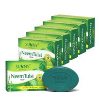 Sunny Herbals Neem & Tulsi Soap 75 gm Pack of 6 | Deep Cleansing, Oil Control, Gentle Herbal Skincare