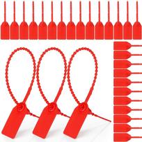 100pcs Plastic Tamper Seals Red Self Locking Signage  Anti Demolition and Anti-theft