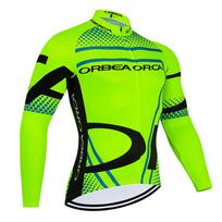 Žieminė Fluor ORBEA ORCA Dviračio Striukė Dviratininko Džersis Kelnės Rinkinys Vyrai Moterys Vilna Ropa Ciclismo Komanda Por Dviračių Drabužiai S