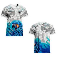 Brazilijos nacionalinės futbolo rinktinės marškinėliai Tropinio papūgos ir Brazilijos vėliavos grafika T-SHIRT Kvėpuojantys greitai džiūstantys viršutiniai drabužiai S