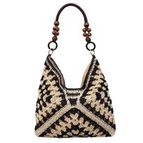 Lazy wind woven bag straw bag women's large capacity bohemian wind seaside vacation wind beach bag juoda