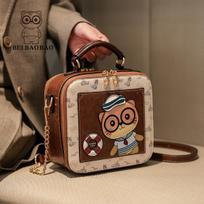 New Simple and Fashionable Cat Box Bag with Large Capacity Handheld Sweet Cross Shoulder Bag ruda