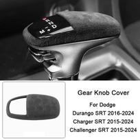 For Dodge Durango SRT, Charger SRT Suede Leather Shift Knob Cover Collar For Challenger SRT 2016 2017 2018 2019 2025 2025 2025 pilka spalva