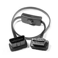 60CM With Power OBD Switch Cable OBD2 16 Pin Male To Female Right Angle Extension Cable Diagnostic Tool juoda