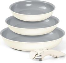 MICHELANGELO Ceramic Frying Pan Set, 8  9.5  and 11  with Removable Handles,Non-stick Frying Pan Set,Non-Toxic Coating,PFOS Free