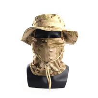 Wide Brim Balaclava Boonie Hat Colorful Sun Hat Durable Camouflage Caps Mask Set  Climbing 06