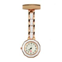 Classic Quartz Nurse Watch With Metal Case For Students And Professionals Gold White