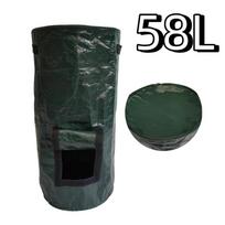 Wear Resist Compost Bin Bag Zippered Lid with Handles Leaf Lawn Bags Sealed Collapsible Refuse Composter Fruit Kitchen Waste