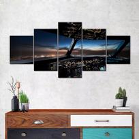 5 Panel Aircraft Cockpit Wall Art Canvas Painting Airplane Interior Scenery Poster Modern Living Room Bedroom Modular No Frame 20x35-20x45-20x55cm