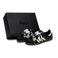 Adidas Originals SAMBA OG 811 Manufacturing, Nocturne, Special Shoe Box Low top Skateboard Shoes Unisex Black White B75807(Team80-S-BOX) 42⅔