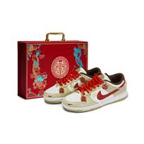 Nike Dunk Low top Skateboard Shoes Women's Beige Red Brown HM3695-071(Team80-S-BOX) 36.5