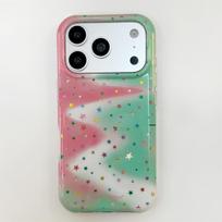 Pink Green White Color Block Star iPhone 15/14 Pro Max Case - Anti-fall Protection 17