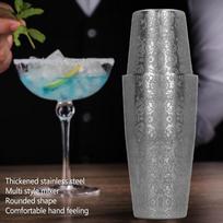 2 Piece Set Etched Pattern Stainless Steel Shaker Metal Cocktail Shaker Set Drink Mixer  Bar Mixing