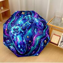 Crystal Gamepad in Galaxy Printed umbrella windproof folding umbrella portable sun and rain umbrella suitable for gifting