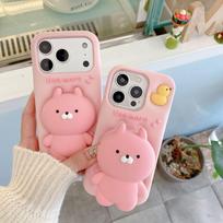 3D Cartoon Rabbit Stand Case for iPhone 14/15/16/17 Pro Max iPhone 17 Pro Max