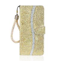 iPhone 17 Pro Max Leather Case with Glitter Sequins Flip Card Slot for Apple 16 iPhone 17 Pro auksas
