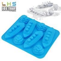 Titanic Shaped Ice Cube Tray Mold - Creative Household Freezer for Self-made Ice Cubes mėlyna