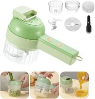 Handheld Electric Vegetable Cutter Set,Wireless Food Processor for Garlic Chili Pepper Onion Ginger Celery Meat with Brus 3 in 1 žalia