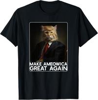 Make Ameowica Great Again  Funny Donald Trump Cat Meme TShirt Small Black S
