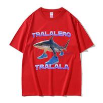 2026 Summer Cotton Printed TShirt Tralalero Tralala Shark Sneaker Shark Graphic Tee Unisex WOMEN Plus Size Rap Streetwear Top S
