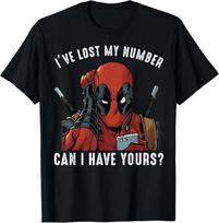 Marvel Deadpool humorous pattern black cotton Tshirt comfortable and casual musthave for Marvel fans S