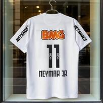 SummerClassic 11-12 Santossi Grynos medvilnės Futbolo marškinėliai Retro Mažasis Neymaras Futbolas Suaugusiems Vyrams ir Moterims Didelis Trumpomis Rankovėmis S
