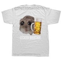 Sad Hamster Delicious Beer T Shirts Kawaii Unisex Women Clothing Harajuku Loose Style Tops Vintage Cotton Tshirt Unisex Streetwear S