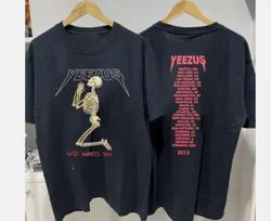 Kanye West 2013 Yeezus turo Dievas nori tavęs medvilniniai juodi unisex marškinėliai 4XL