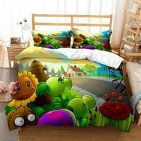 Plants Vs ZombieBedding Sets Zombie US/Europe/UK Size Quilt Cartoon Bed Cover Duvet Cover Pillow Case 2-3Pieces Sets Adult Boys 135x200cm