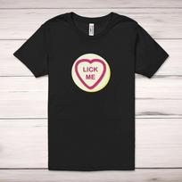 Suck-Lick Me Love Heart Sweet Adult T-Shirt S
