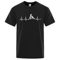 Mountain Bike Heartbeat Funny Mtb Dirt Bike Men Tshirt Hip Hop Casual Tops Summer Street T Shirt Oversized Cotton Short Sleeve S juoda
