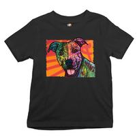 Colorful Pitbull Youth kids boys T-Shirt Andy Maxx Dog Lover Pet Owner Adopt Kids 130