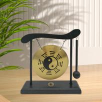 Gong Ornament, Bell Wind Chime, Art Brass Desktop Gong, Feng Shui Bagua Chinese Copper