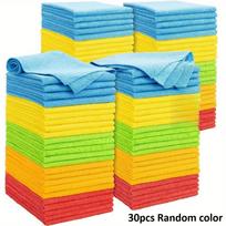 30 PCS Polyester Cleaning Cloths, Super Absorbent & Durable Reusable Cloths for Kitchen Bathroom Car Glass Living Room, Cloth