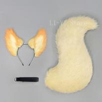 2Pcs/Set Plush Fox Ears And Tail Set Fluffy Animal Ear Headband For Convention Cosplay Anime Kemonomimi Costume Accessories ear and tail