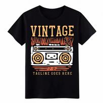 Trendy Retro Cassette Boombox Tee-Vintage Music Lover Unisex Washed T-Shirt 3XL