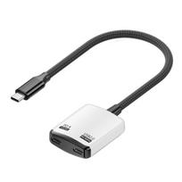 2-in-1 Type-C To AR Glasses Charging Adapter with 100W PD Fast Chargings Type-C Converter High Definition Stable Connection juoda balta spalva