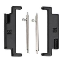 1 Pair Stainless Steel Metal Watch Band Adapter Black Color Replacement Part Watch Strap Connection Adapter 18-20mm Size