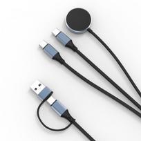 Wireless Charger for Samsung/Apple Watch with Two-to-Three USB Data Cable, 100W Fast Charging for Mobile Phones.
