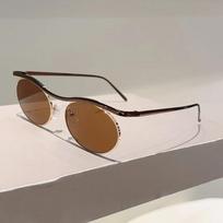 New Luxury Brand Designer Metal Steampunk Sunglasses Women For Men Vintage Punk Sun Glasses Popular Oval Eyebrow Cool Eyeglasses As the photo ruda