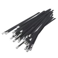 50PCS Durable Multi-Purpose Metal Black Cable Ties Self Locking Reusable Self-Lockinfg Cable Ties Heavy Duty Zip Tie Fastener