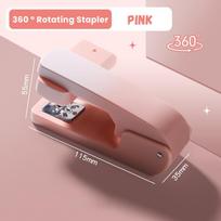 Gradient Color Stapler 360 Degree Rotary Use 24/6 26/6 Staples Long Stapler Metal Effortless Manual Binding Tool School Office