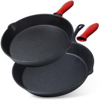 Set Of Cast Iron Frying Pans With Silicone Cover Cast Line 25 Cm / 30 Cm 2 Pcs.