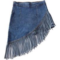 Fringed Denim Skirt Hakama Bag Buttocks Spring and Summer Korean Version Fake Two-piece Lined Shorts XL mėlyna