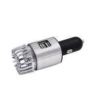 JO-6291 automobilio mini oro valytuvas LED anijonų deguonies juostos ozono jonizatoriaus telefono įkroviklis sidabras