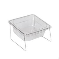 Akrilinis pasviręs gyvūnų maisto ir vandens indas su stovu, stabilia bazė, kaklo atrama single bowl