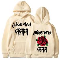 Juice Wrld Hip Hop Pop Singer Street fashionable men's autumn and winter comfortable hooded sweatshirt and casual sweatshirt S chaki
